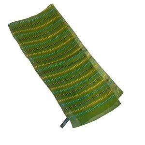 Echo Vintage Green Chain Design Sheer 100% Silk Rectangular Scarf